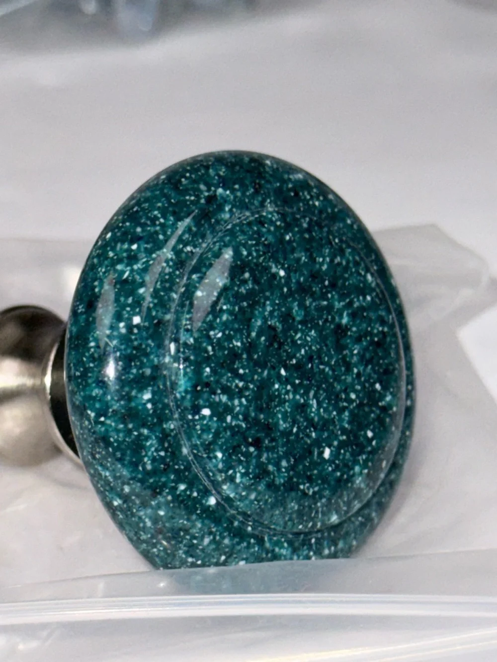 Set of 5 various Drawer Pulls - Blue/Green - New